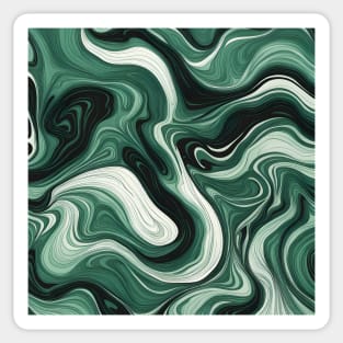 Emerald green suminagashi marble pattern Sticker